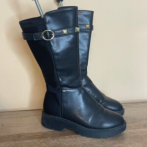 Marc Fisher Kids Heidi Strap Black Boots youth size 3